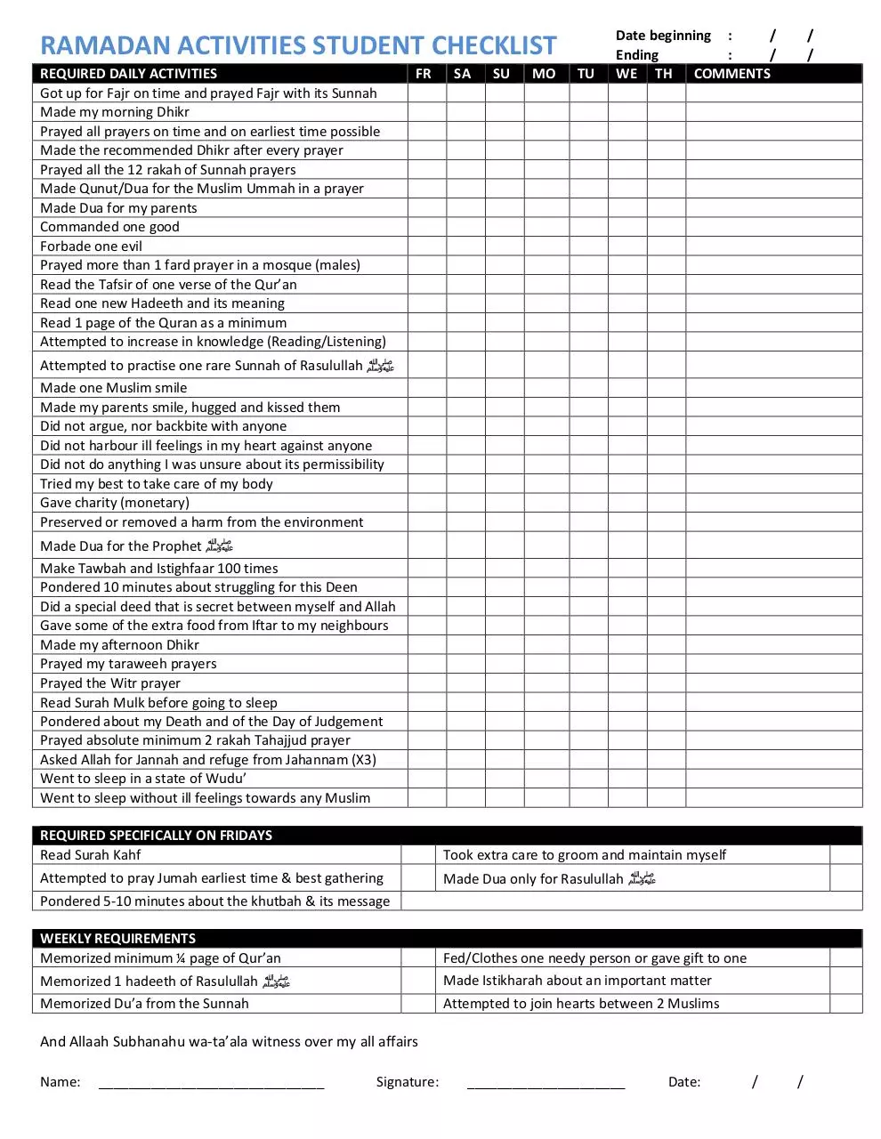 Document preview - Ramadan Checklist.pdf - Page 1/1