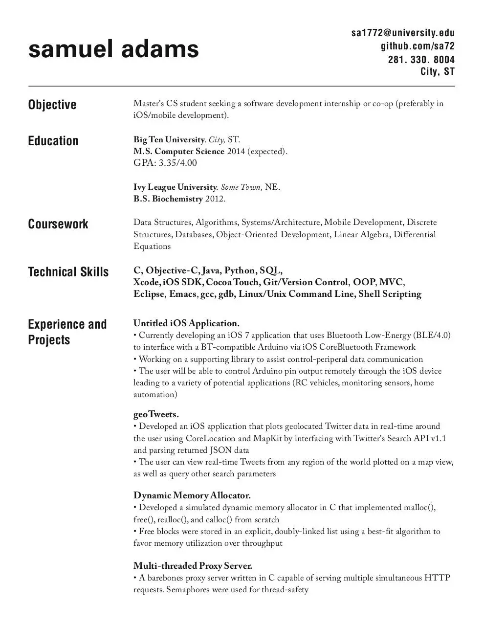 Document preview - CS resume 3 ANONYMOUS.pdf - Page 1/1