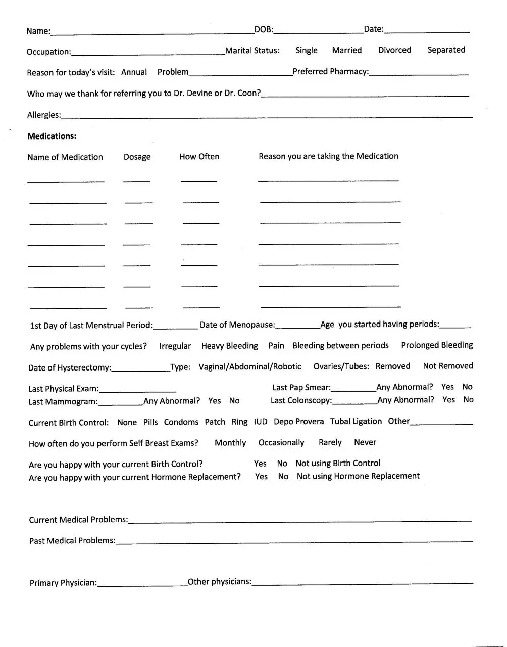 Document preview - Page 1 New Patient Intake Form.pdf - Page 1/1