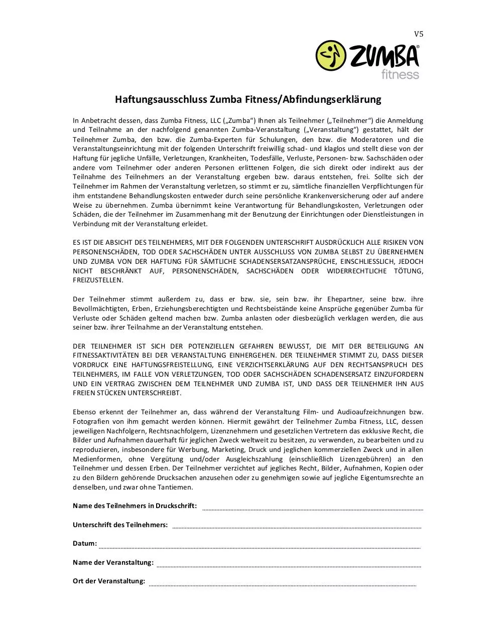 Document preview - Haftung Zumba.pdf - Page 1/1