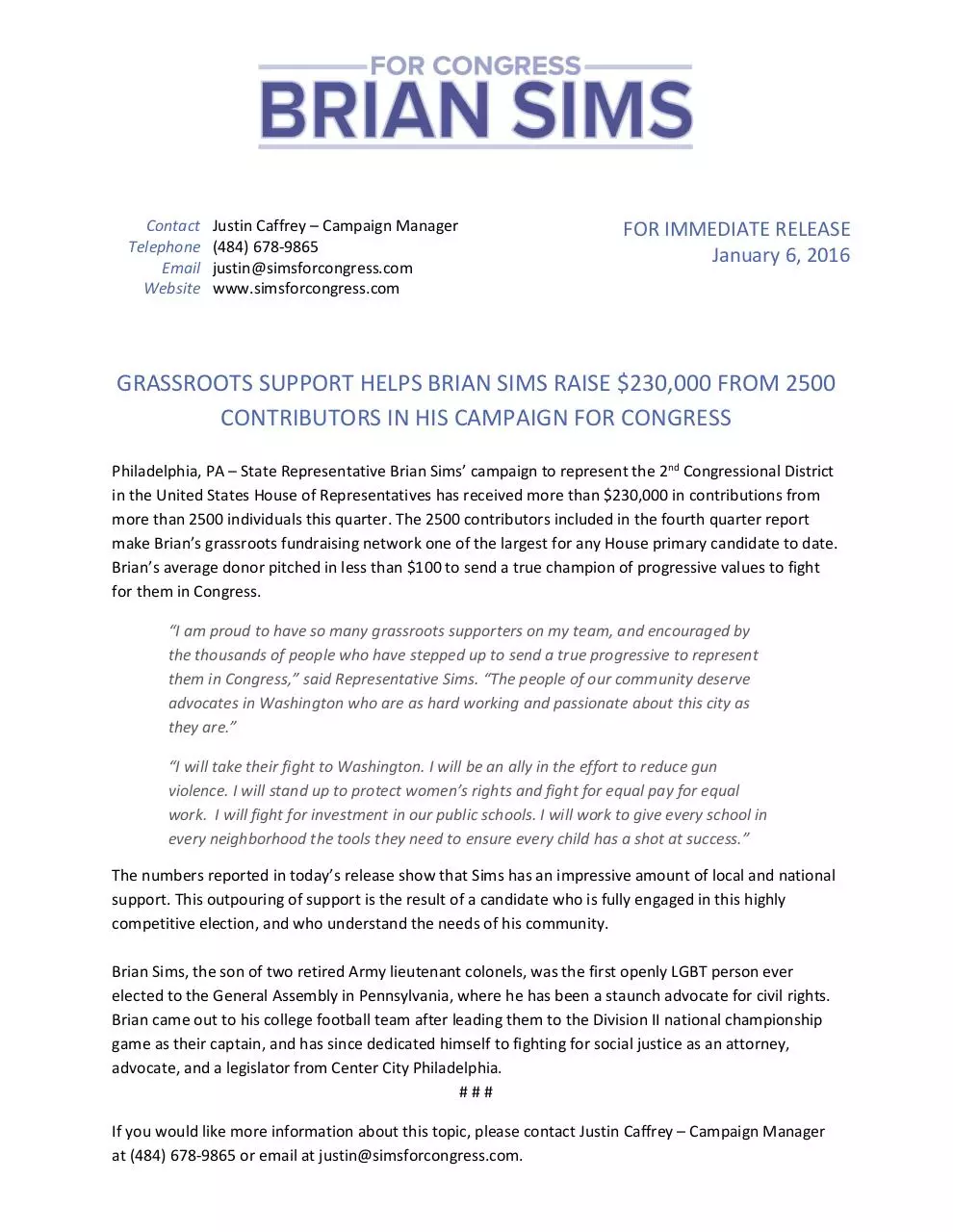 Document preview - Brian Sims Fundraising Announcement.pdf - Page 1/1