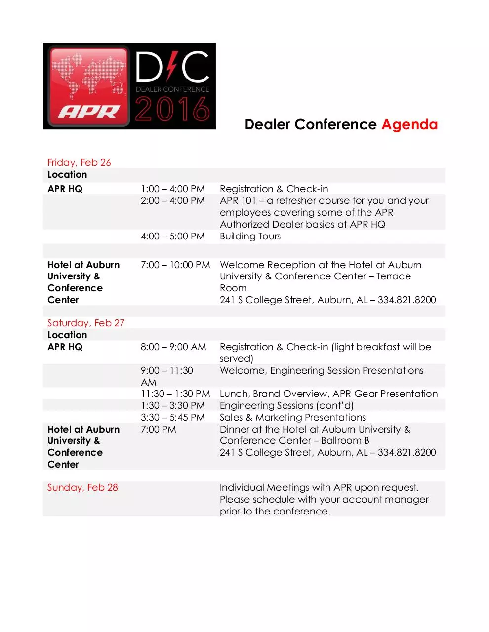 Document preview - Dealer Conference Agenda.pdf - Page 1/1