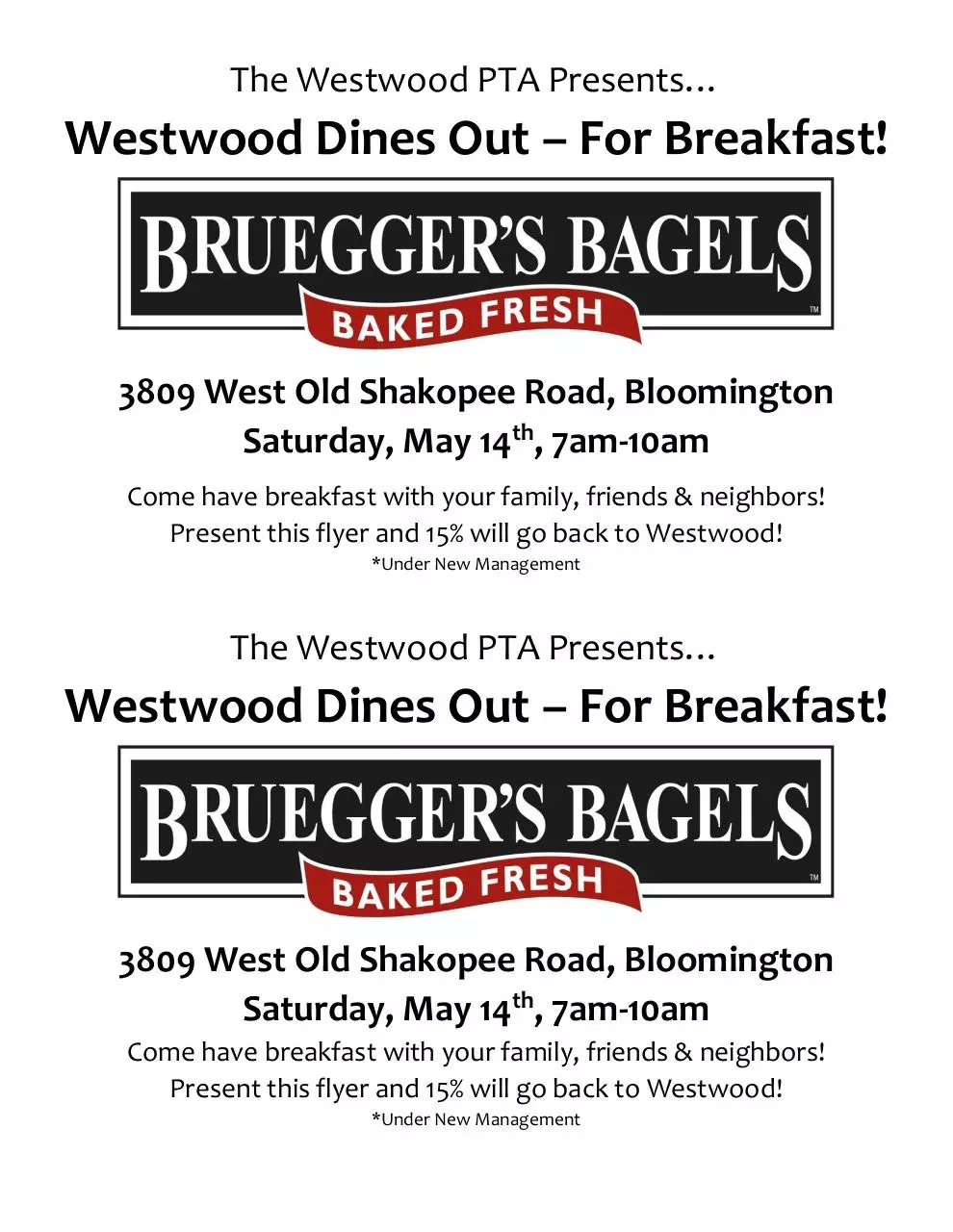 Document preview - Dines Out Flyer - Brueggers.pdf - Page 1/1