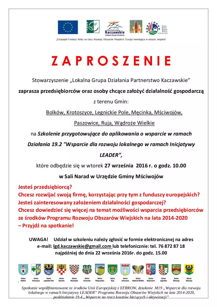 Document preview - zaproszenie dla przedsiÄ™biorców powiat jaworski legnicki.pdf - Page 1/1