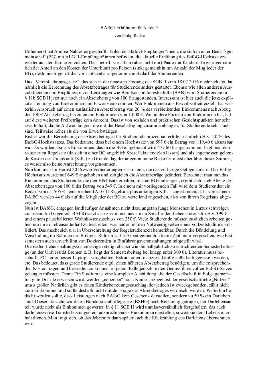 Document preview - BAföG-Erhöhung für Nahles v. Philip Radke.pdf - Page 1/1