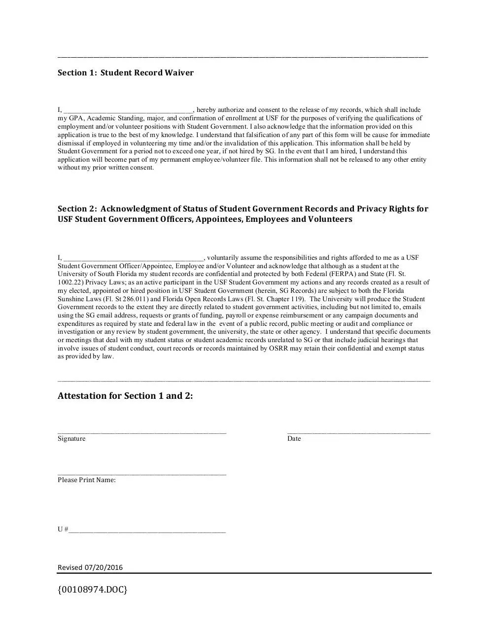 Document preview - sg-student-record-waiver-and-acknowledgment.pdf - Page 1/1