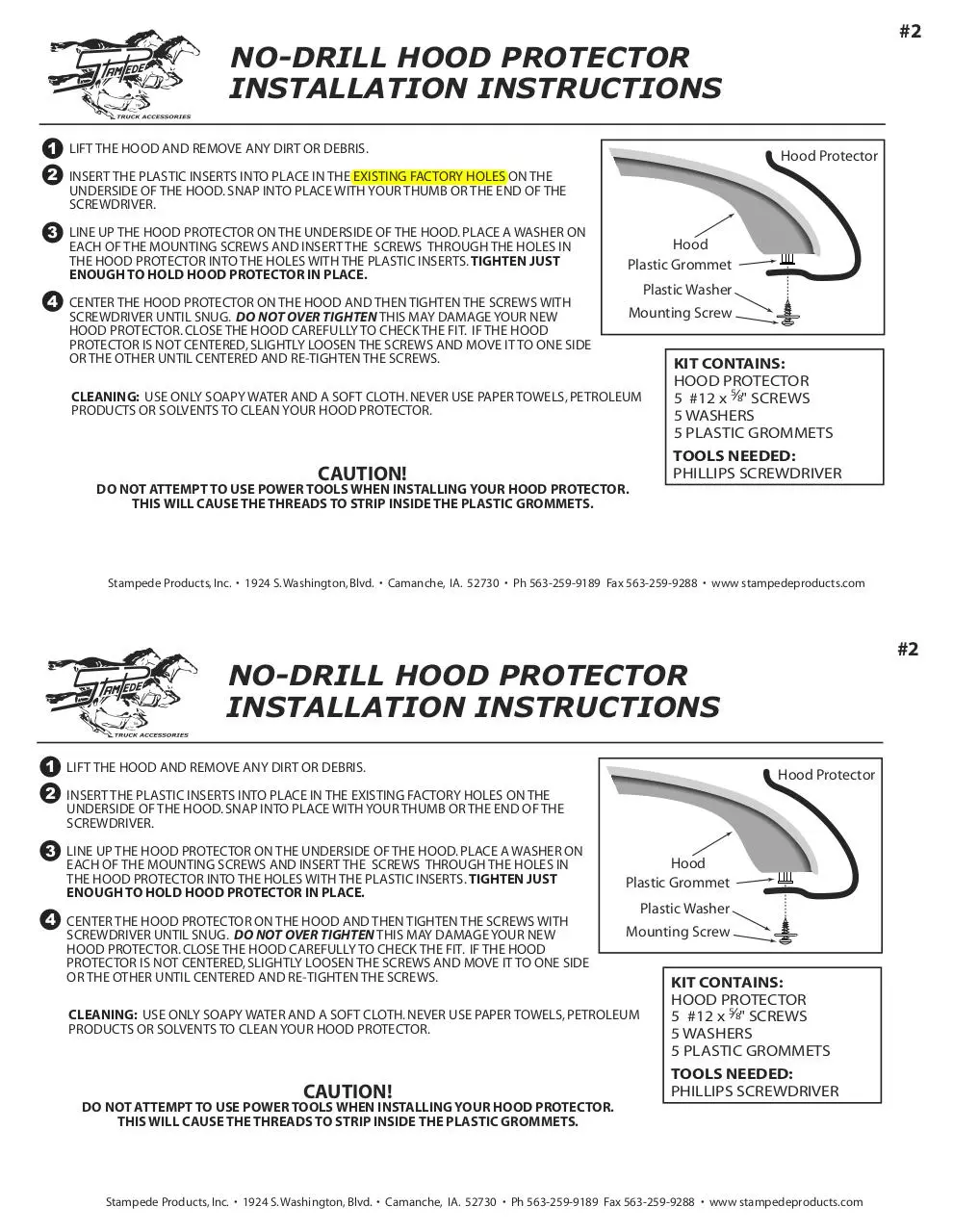 Document preview - stampede-vp-bug-shield-standard-installation-instructions.pdf - Page 1/1