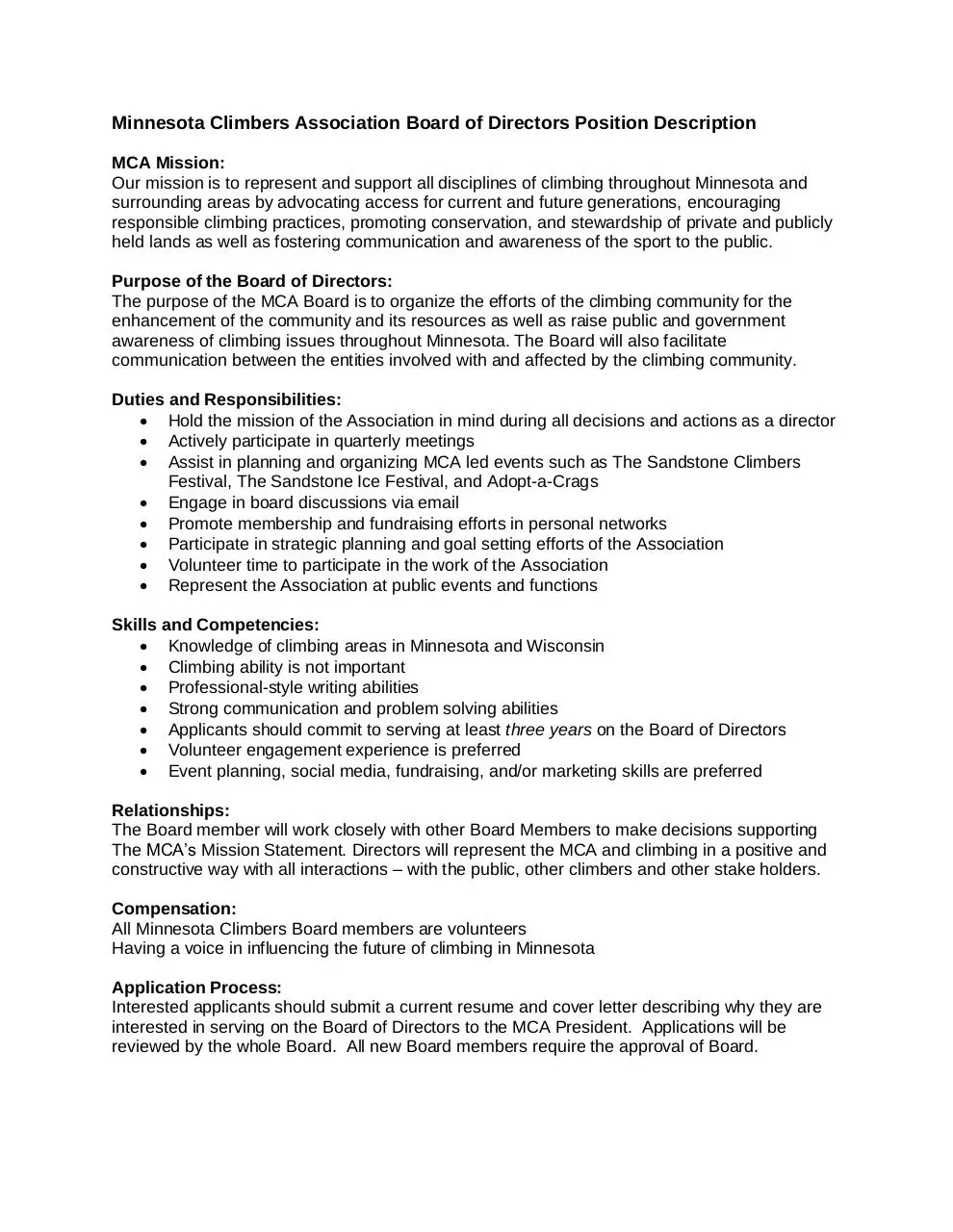 Document preview - MCA Board Member Position Description.pdf - Page 1/1