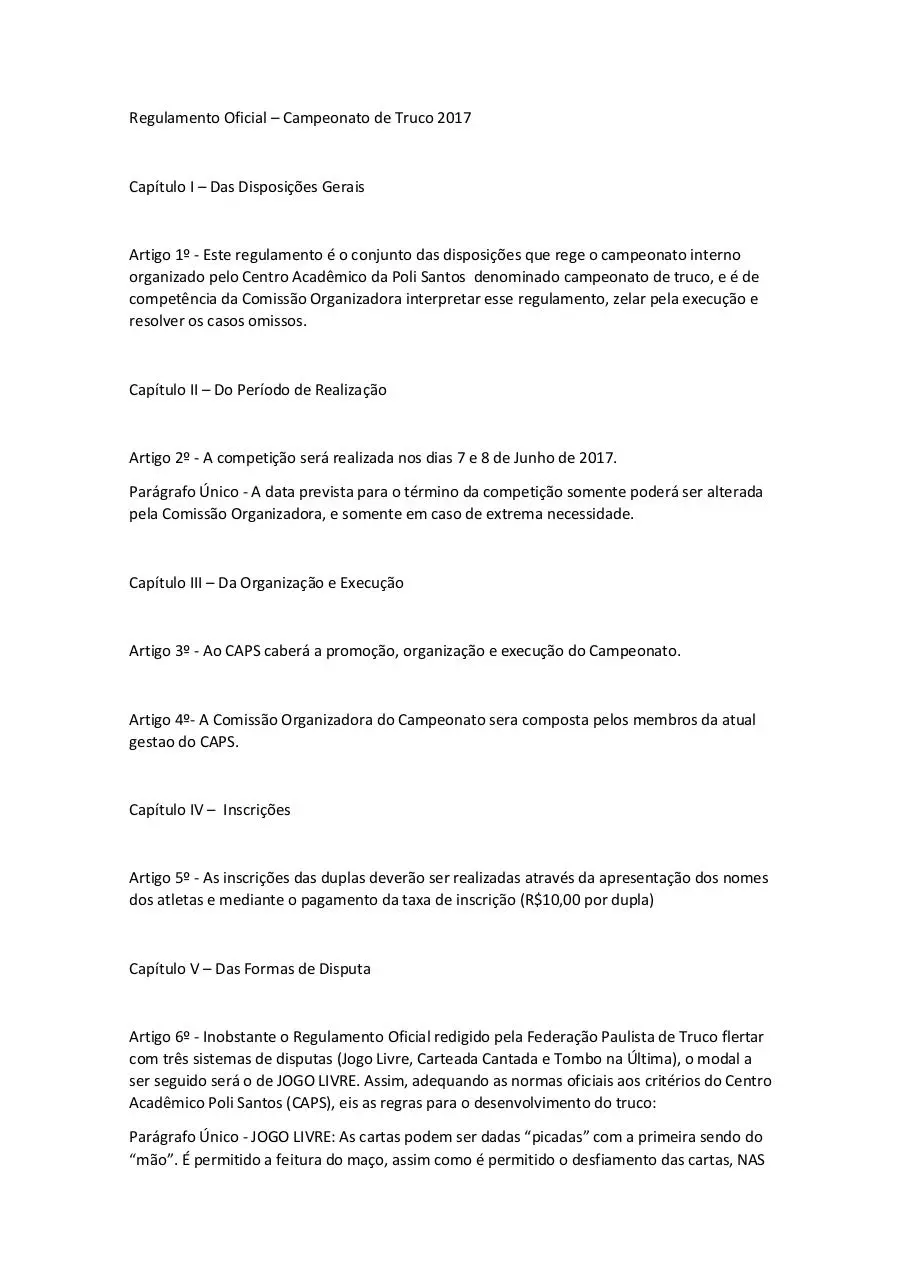 Regras Truco Gauderio, PDF, Jogos