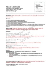 Thomasian Resume Format 17 18 By Myanne Pdf Archive