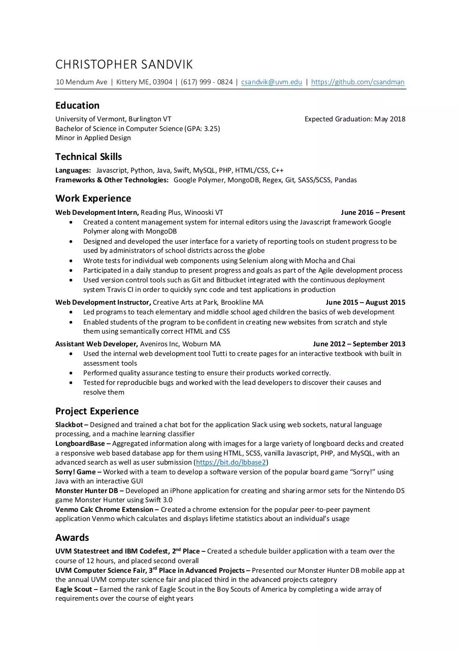 Document preview - Resume.pdf - Page 1/1
