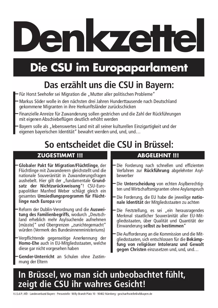 Document preview - 18-09_Denkzettel_CSUinBruessel.pdf - Page 1/1